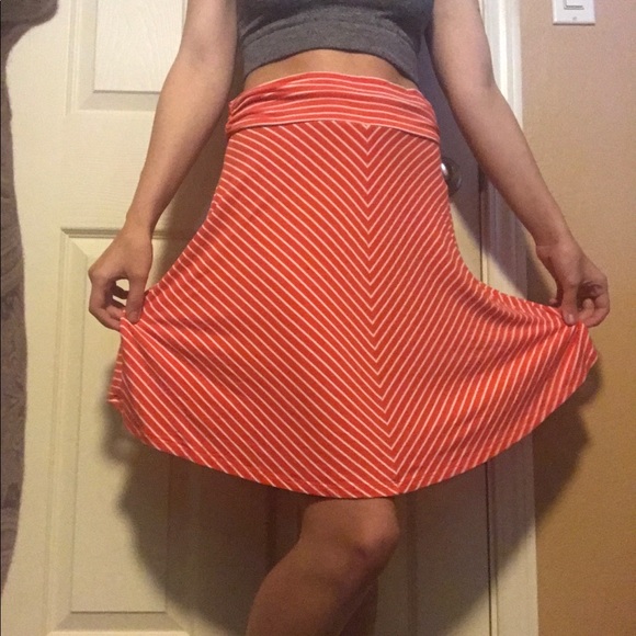 Coral striped skirt - Picture 5 of 5